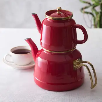 

Emsan Troy Enameled Teapot Set Red