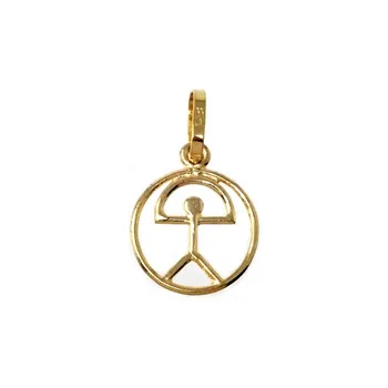 

18k gold pendant Indalo 12.5mm. Fence smooth round [AB9849]