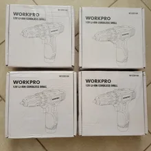 WORKPRO-Destornillador eléctrico inalámbrico 12V, mini controlador de potencia inalámbrico, batería de iones de litio CC de 3/8 pulgadas, 2 velocidades