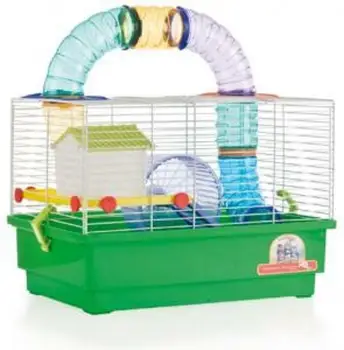 

Hamster crya cage White-2 floors with tubes