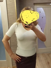 Female Tee Shirt Tops V-Neck Knitted Korea Short-Sleeve Solid Thin Gebreid Dames