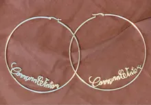 DOREMI-pendientes redondos de acero inoxidable 100 para mujer, aretes con nombre personalizado, Material respetuoso con el medio ambiente, antialergia, 30-304mm