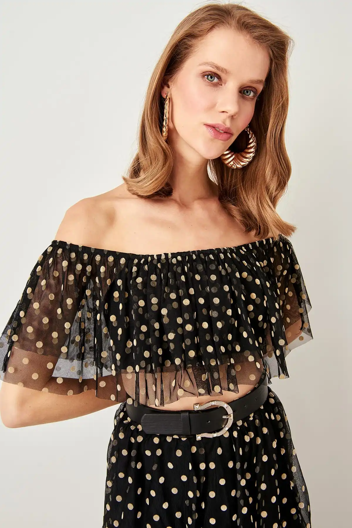 Trendyol бюстье в горошек из флока TPRSS19DU0030|Бюстье и корсеты| |