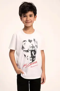 

DeFacto New Boy Fashion O-neck Short Sleeve Boys Casual Portrait Print Loose T-Shirt Kids High Quality Tee Summer - K4276A619SP