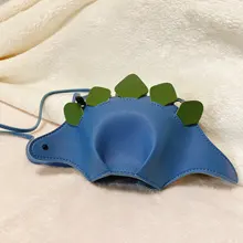 Diseño de dinosaurio de cuero Pu con cadena para chica, bolso de hombro femenino, bandolera pequeña, a la moda, # T1P