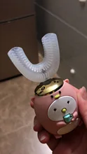 Cepillo de dientes eléctrico sónico para niños, 360 grados, de silicona, automático, Ultra sónico, recargable por USB, con dibujos animados