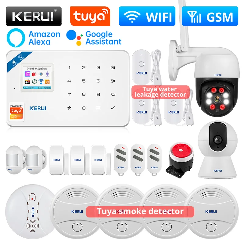 

KERUI W181 Alarm System WIFI GSM Alarm Support Alexa Smart Life Motion Sensor Detector Door Sensor Siren Surveillance