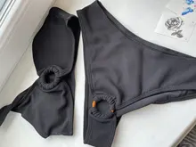 INGAGA-Bikini de un hombro para mujer, traje de baño de cintura alta, Bikini Sexy con anillos, ropa de playa acanalada negra, Bikinis brasileños 2021