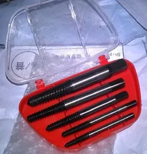 Extractor de tornillos dañados de acero, guía de broca, Extractor de pernos rotos, juego fácil de quitar, 5 unidades