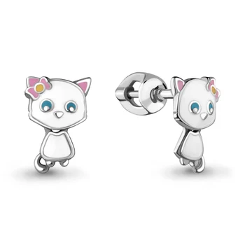 

Aquamarine baby earrings without enamel inserts, 925 sterling silver