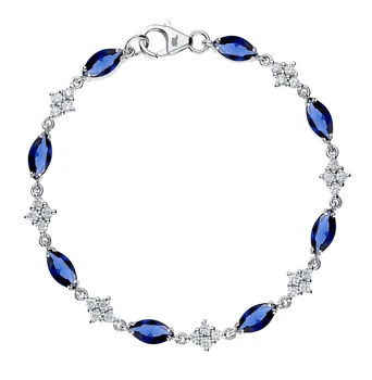 

Silver Bracelet with sapphires and cubic zirconia sunlight