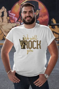 

Angemiel Wear We Will Rock You White Men 'S Cotton Big Size T-Shirt