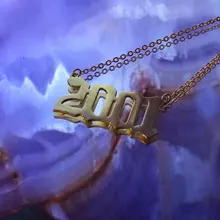 Cxwind Collar personalizado con número de año y fecha especial para mujeres, collar con colgante de año de nacimiento de 1989 a 2000, joyería de regalo