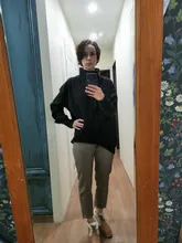 Ankle-Length-Pants Harem-Pants Loose Trousers Wool-Suit High-Waist Winter Womens Autumn