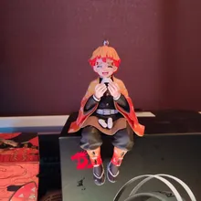 Premium Chokonose figura Anime cazadora de Kamado Tanjirou Agatsuma Zenitsu comer bolas de arroz PVC figura de acción