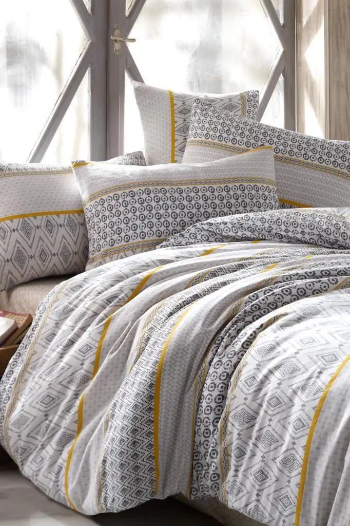 

Bedding Set fitted sheet with 100% Cotton | Luxury Ranforce Bed Linen Set 3 pcs Duvet Cover Set from Turkey ethnic