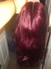 Peluca ondulada de cuerpo malayo transparente para mujeres negras, 99J, rojo borgoña, pelucas de cabello humano prearrancado, 180% de cabello Remy, peluca de encaje Frontal
