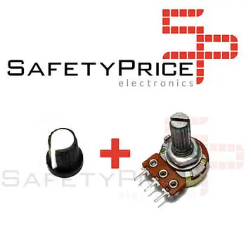 

Linear potenciometer B5K 5k + embellish boton White Arduino knob 16mm