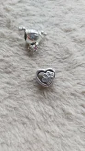 Cuentas de 100% Plata de Ley 925 pisadas de Pata de Gato, amuletos de corazón de amor, aptas para Pulsera Original, joyería de plata 925