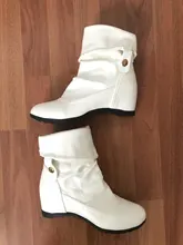 Botas de mujer botas de cuña Zapatos de talla grande 33-43 mujeres primavera otoño plano largo de la Pu suave de cuero de la motocicleta de la bota Zapatos blanco negro