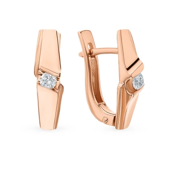 

Gold earrings with diamonds sunlight sample 585