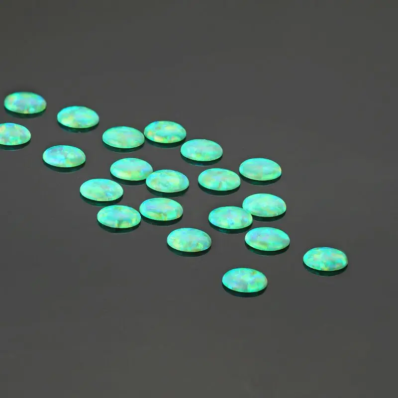 3.0mm-8mm Round Cabochon Flat Back White Pink Aqua Orange Fire Opal Synthetic Stone