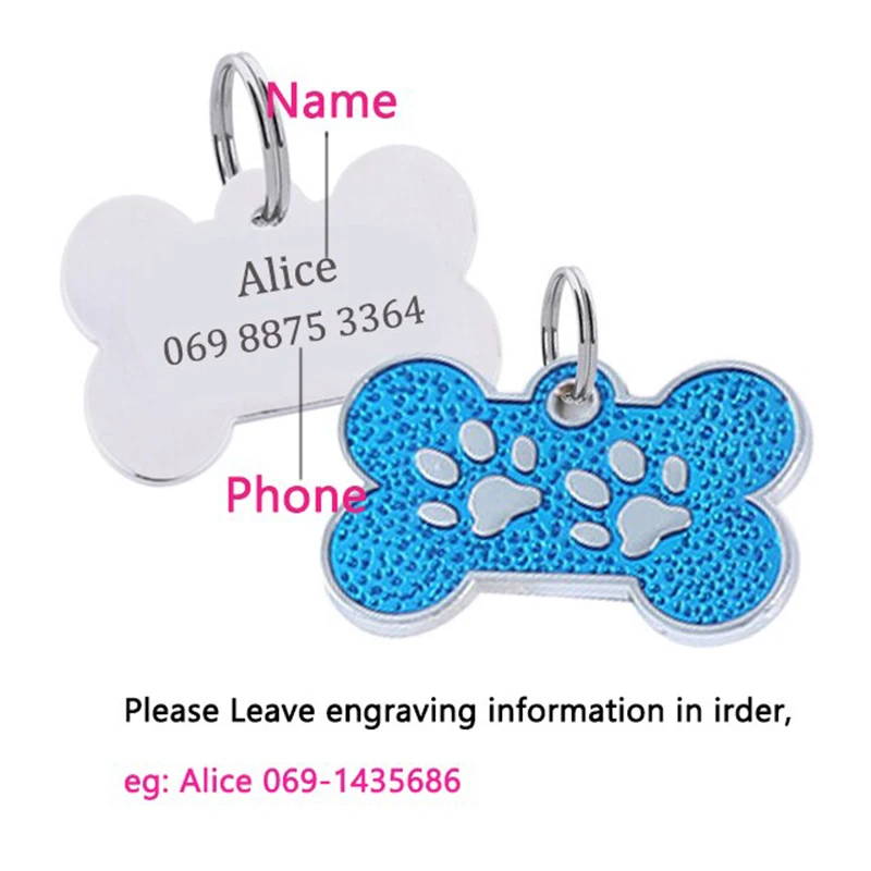 Pet ID Tags Personalized Free Engraving Pet Cat Dog Name Tags Collar Accessories Nameplate Anti-lost Pendant Cute Keyring