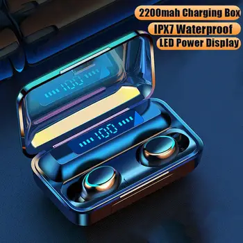 

Wireless Headphones TWS Bluetooth 5.0 Earphones 2200mAh Charging Box Handsfree Headsets With Microphone Sport Waterproof Earbuds