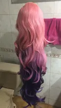 L-Email Wig Lol Seraphine Cosplay Pink Hair-Game Wave Heat-Resistant Straight Loose Synthetic