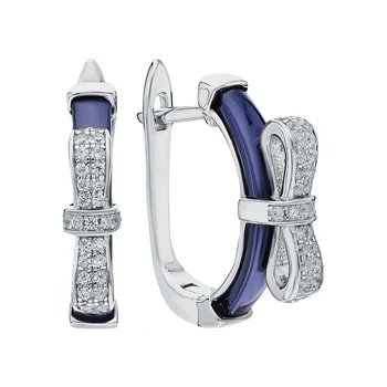 

Silver earrings with ceramics and cubic zirconia sunlight sample 925
