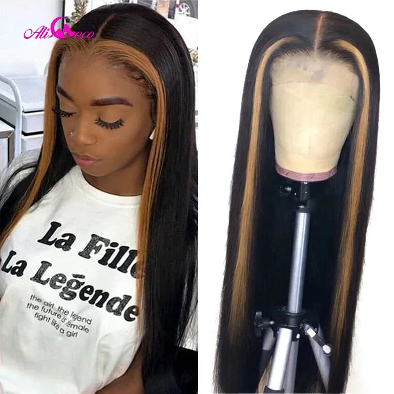 Али Коко волосы 13x4x1 прозрачные Основные кружевные передние человеческие парики 8