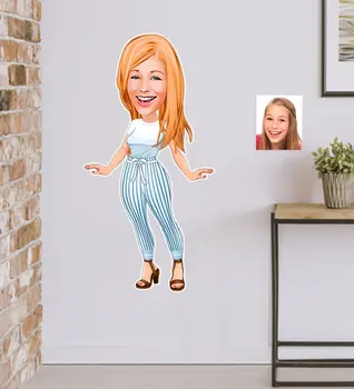 

Personalized Women 'S Caricature Of Wall Sticker (50x70cm) 15 adhesive Each Age Fit Gift Fun Funny Picture Costless