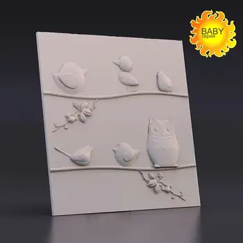 

Gypsum wall 3D panel birds
