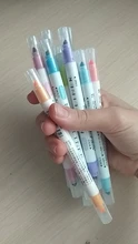 Rotuladores de arte uso didáctico, 12 Uds., rotuladores de doble cabeza de 12 colores, resaltador de cuenta, diario, decoración, marcador de colores Pastel, bolígrafos de notas