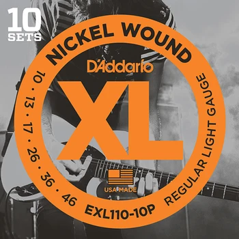 

Exl110-10p nickel wound strings for electric guitar, regular light, 10-46, 10 sets, D'Addario