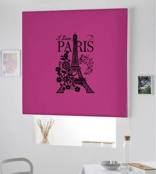 

Blind Iroa roll with drawing/Love Paris! ROLLER BLINDS TRANSLUCENT! (FUCHSIA 100X175)