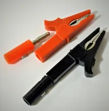 Alligator-Clip Socket-Battery Test-Probe Banana-Plug Black 55MM with 4mm Red