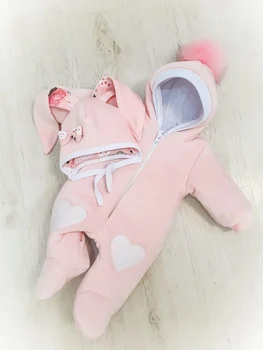 

Комплект 2-х предметный для новорожденного "Любимая зайка" Комбинезоны для малышей 0-6 мес