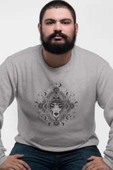 

Angemiel Wear Moon Pattern Hole Facing Gray Men 'S Sweatshirt