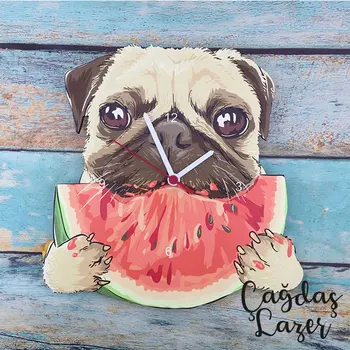 

Cute Pug uv print Wall Clock - Christmas Gift - Original Clock - Anniversary gif
