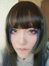 MEIFAN-extensiones de cabello con flequillo, postizo de pelo sintético Natural, con flequillo de aire, negro y marrón