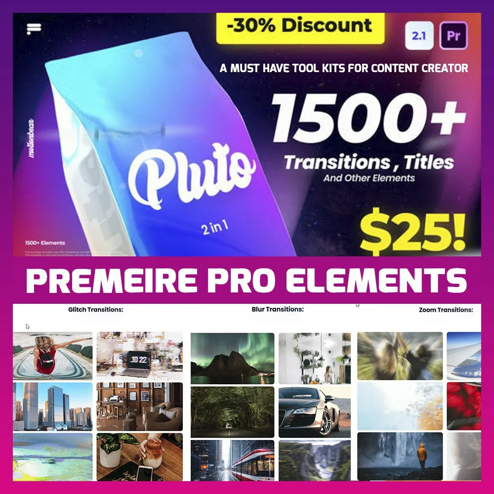 Mejor precio Más de 1500 transiciones y créditos para prémium Pro, Pluto Videohive X6MNeGkZDgO