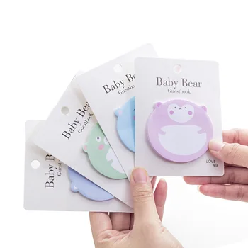 

30sheets/pad Creative Cartoon Animal Baby Bear Sticky Note Book Sticker Memo Pad Planner Sticker Post Cute Office Stationery