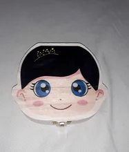 Caja de dientes de madera para bebé, organizador inglés para guardar dientes de leche, Umbilica, guardar regalos