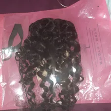 Cierre de encaje de onda de encaje profundo, cabello humano peruano Remy, cierre de encaje de Color Natural 4x4 con pelo de bebé libre/medio/tres partes