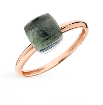 

Gold ring with празиолитами sunlight sample 585