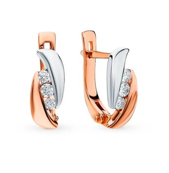 

Gold earrings with diamonds sunlight sample 585 test