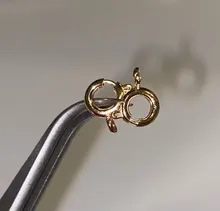 30 unids/lote de cierre de anillo de resorte dorado con anillo de salto abierto, cierre de joyería para cadena, collar, pulsera, conectores, fabricación de joyas