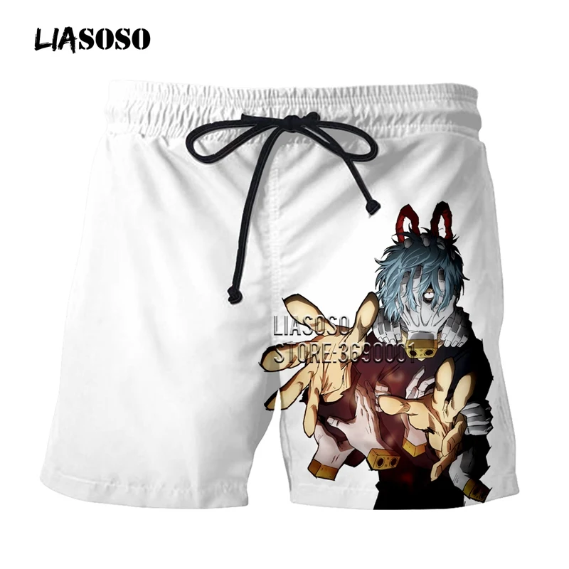 LIASOSO, шорты с 3D принтом, аниме, мой герой, academic, Midoriya Izuku, повседневные летние шорты, пляжные шорты для мужчин, G3137