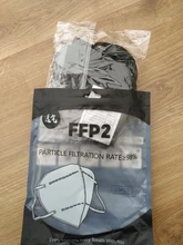 Mascarillas ffp2 de 6 capas, máscara respiradora de protección, fpp2, KN95, 98% de filtro, color negro y gris